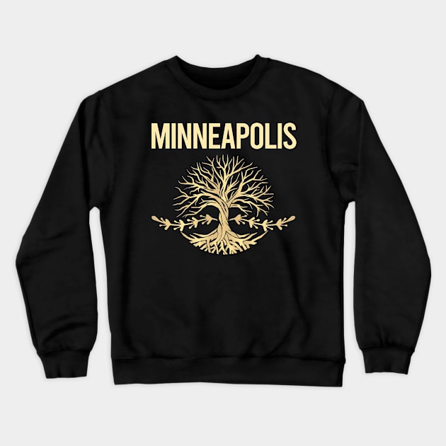 Nature Tree Of Life Minneapolis Crewneck Sweatshirt by flaskoverhand